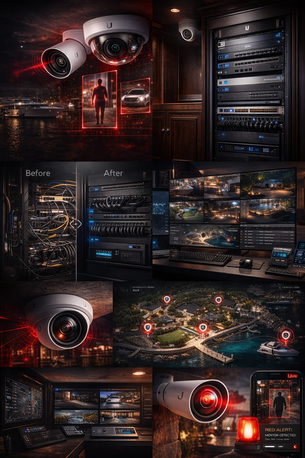AI security cameras in luxury marine and estate environments